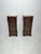 Set of two hand-carved Sicilian bedside tables with marble tops, 1940 Walnut with marble tops. Drawer and door on the...