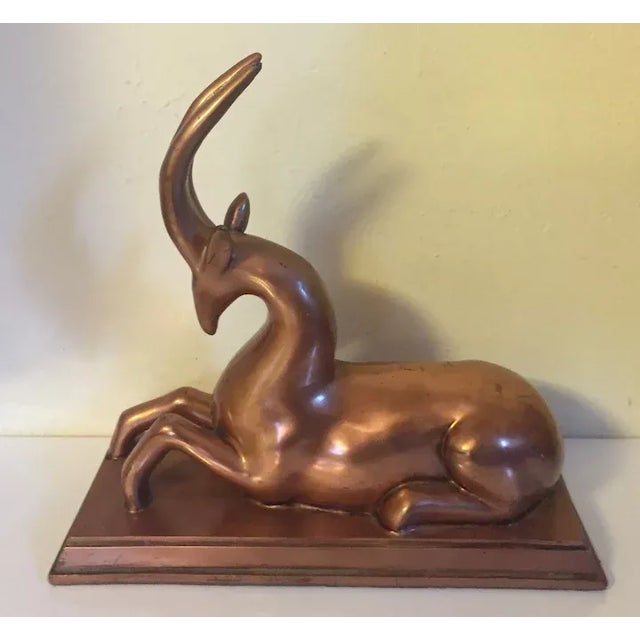 1920 Art Deco Copper Clad Gazelle or Deer Figure For Sale - Image 12 of 13