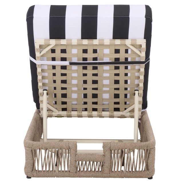 Gillian Chaise Lounge, Heather Tan/Black Stripe For Sale - Image 12 of 12