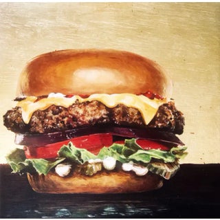 Contemporary Impressionist Still Life Acrylic Painting, "Add Ketchup Please" For Sale