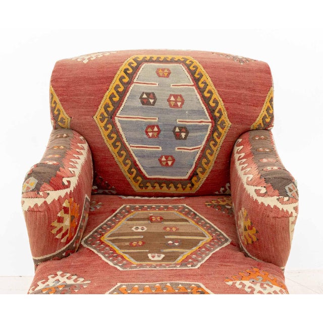 Modern George Smith Kilim Upholstered Chaise Longue For Sale - Image 3 of 9
