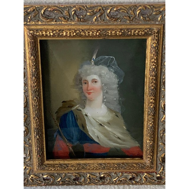 Blue 18th Century Reverse Painted Image on Glass For Sale - Image 8 of 13