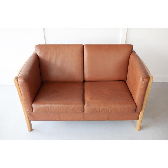 Mid-Century Danish Brown Leather Sofa by Stouby, 1960s For Sale - Image 4 of 7