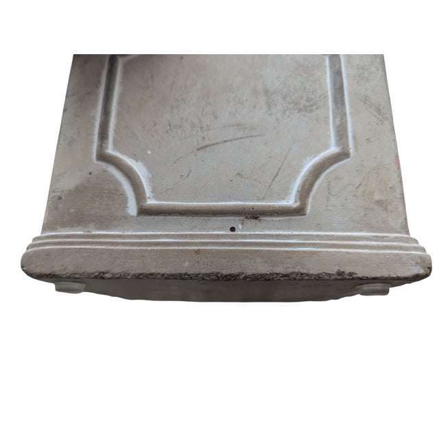 Classic Traditional Cumberland Square Paneled Concrete Planter Box For Sale - Image 11 of 16