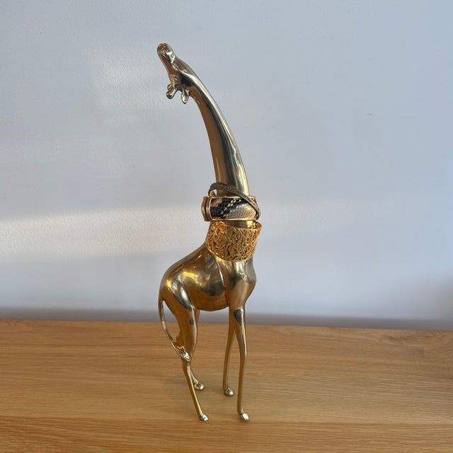 Very Large Vintage Brass Giraffe For Sale - Image 10 of 11