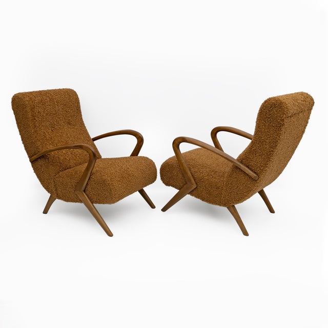 Set of Mid-Century Italian Modern Bouclè Armchairs attributed to Paolo Buffa, 1950 For Sale - Image 10 of 10