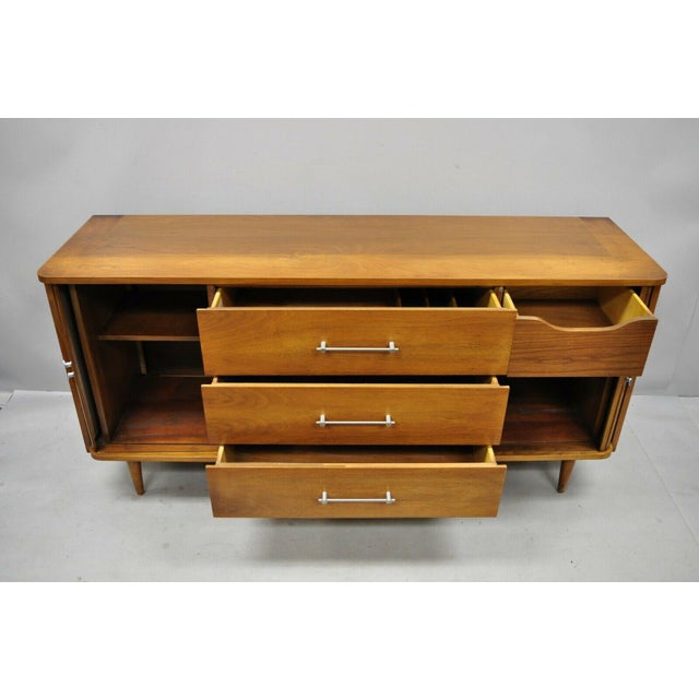1960s Mid Century Modern John Cameron Walnut Tambour Sliding Door