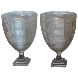 20th Century Regency Style Glass Photophores - a Pair
