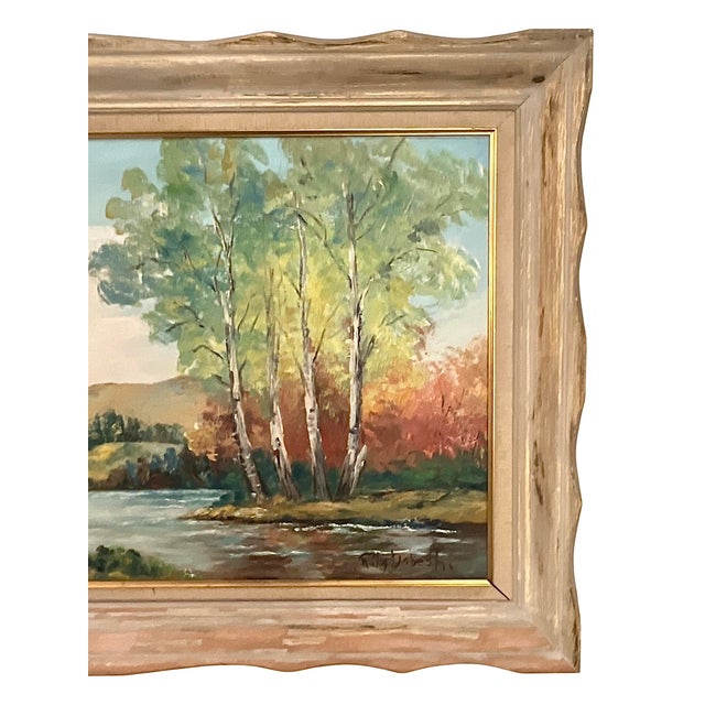 Vintage American Landscape Oil Painting. Signed For Sale - Image 6 of 10