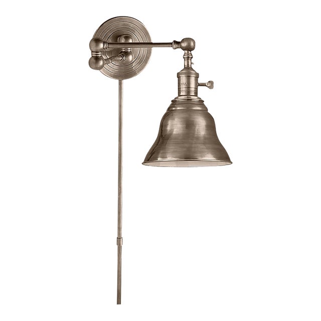 Chapman & Myers for Visual Comfort Signature Boston Swing Arm in Antique Nickel with SLE Shade For Sale