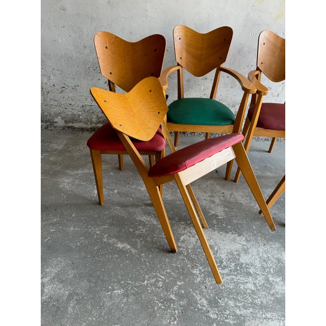 Heart Model Chairs by René-Jean Caillette, 1950s, Set of 6 For Sale - Image 14 of 17