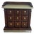 Vintage Lion 3-Drawer Nightstand - Dark Wood, Olive Sage Green, Gold Pulls For Sale
