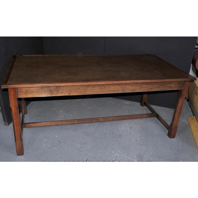Wood Farmhouse Refectory Oak Desk For Sale - Image 7 of 10