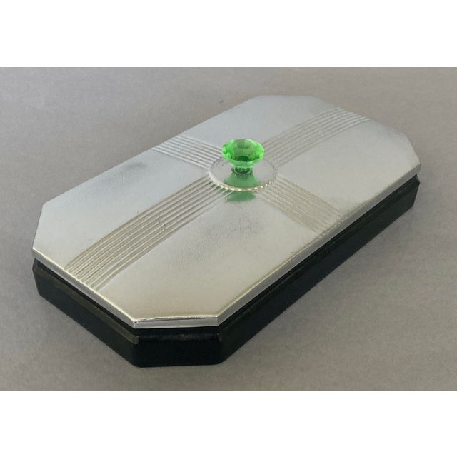 Art Deco 1930s Art Deco Sectioned Black Glass Box With Lid, Could Be a Jewelry Box For Sale - Image 3 of 4