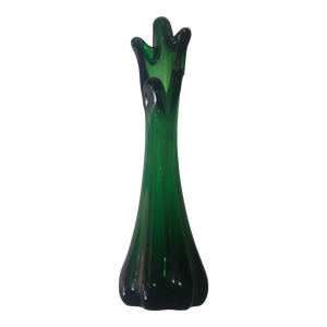 1960s Mid-Century Modern Italian Green Glass Bud Vase