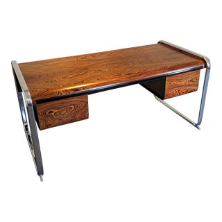 1970s Peter Protzman for Herman Miller Zebrawood Executive Desk For Sale