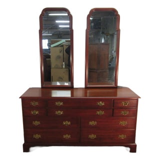 Henkel Harris Solid Cherry Dresser With Mirrors For Sale