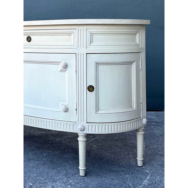 Late 20th Century Vintage Neoclassical Demilune Sideboard For Sale - Image 5 of 12