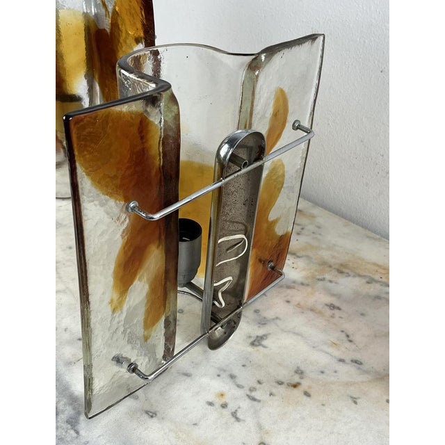 Large Mid-Century Murano Glass Wall Lamps, 1960s, Set of 3 For Sale - Image 11 of 15