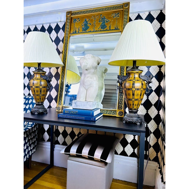 Oversized Neoclassical Greek Key Trumeau Wall Mirror With Classical Relief Frieze For Sale In Boston - Image 6 of 18