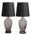 Vintage Mid Century Modern Frosted Purple Glass & Lucite Table Lamps - A Pair For Sale