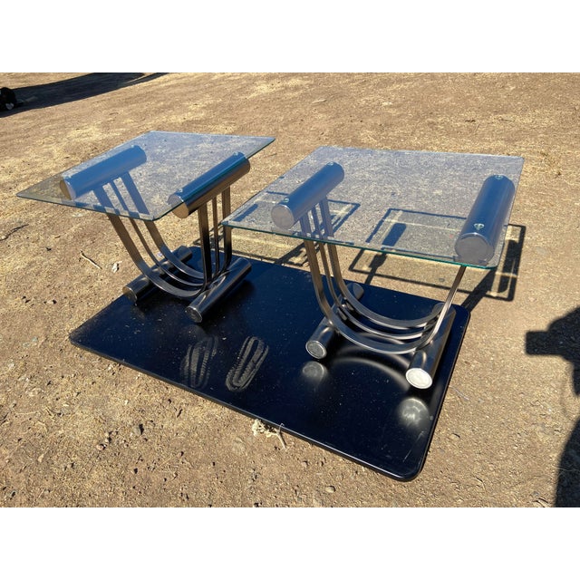 Art Deco MCM Design Institute of America, Art Deco Side End Tables Set of Two Romeo Rega Unmarked For Sale - Image 3 of 16