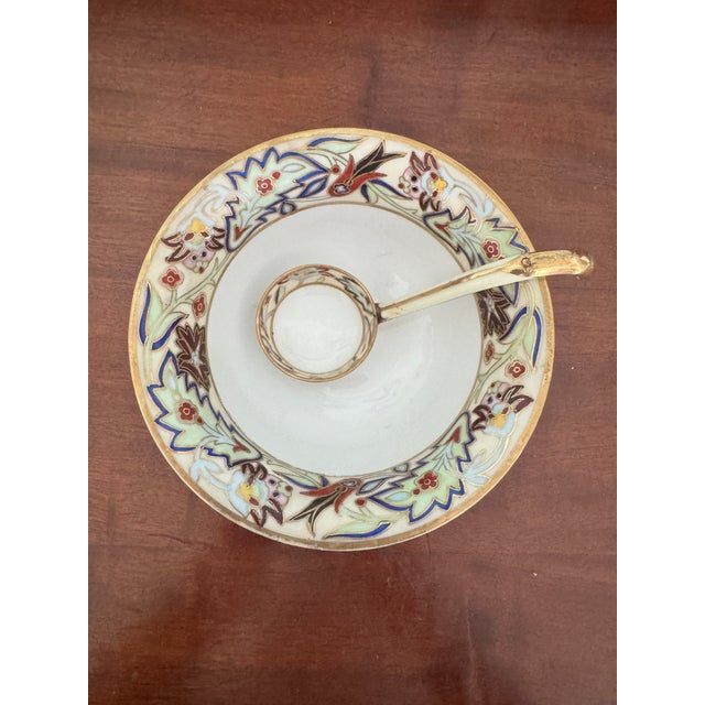 Early 20th Century Morimura Sauce Bowl With Stand and Ladle For Sale In Pittsburgh - Image 6 of 12