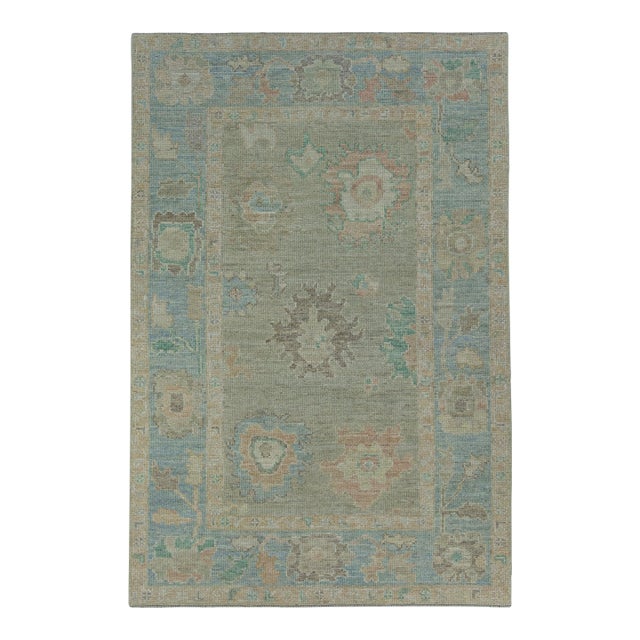 Turkish Oushak Rug 3'10" x 5'9" #17248 For Sale