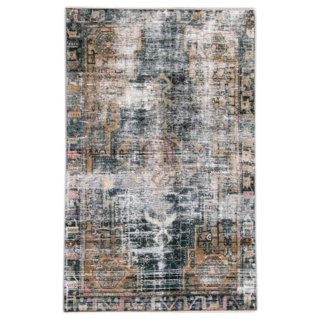 Blue Vintage Boho Chic Handmade Wool Rug For Sale - Image 13 of 13