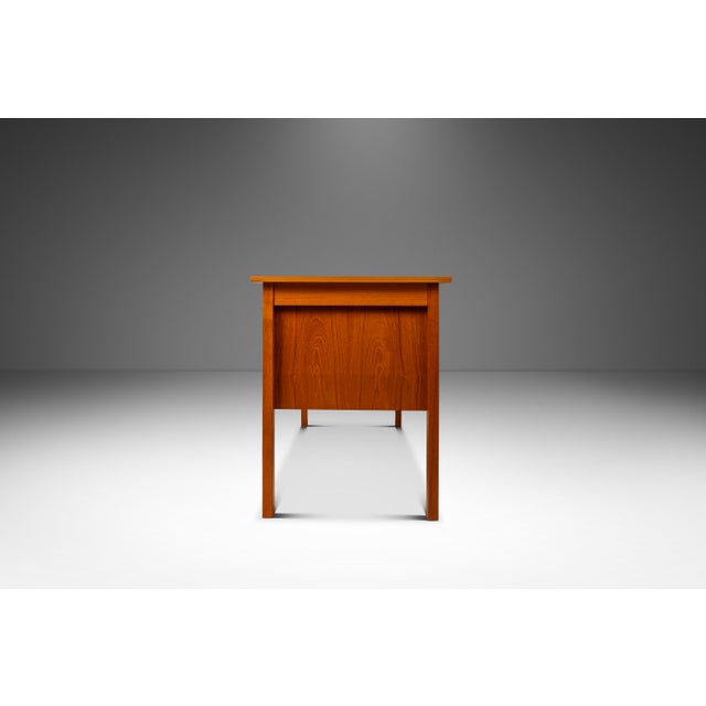 Ib Kofod-Larsen Danish Mid-Century Modern Petite Writer's Desk in Teak by Faarup Møbelfabrik Attributed to Ib Kofod Larsen, C. 1980s For Sale - Image 4 of 18