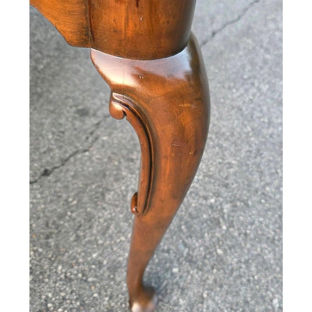 Wood Set of 8 Vintage Queen Anne Solid Walnut and Cane High Back Dining Chairs Attributed to John Stuart for Mount Airy Furniture For Sale - Image 7 of 11