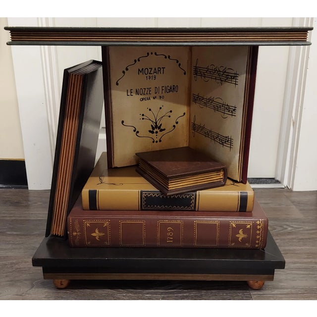 Maitland - Smith 1960s Maitland Smith Leather Stack of Books Style Side Table For Sale - Image 4 of 10