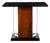 Art Deco Machine Age Console Table in Walnut, Lacquer & Banded Nickeled Supports For Sale
