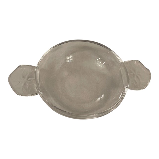 Lalique Crystal Double Handled Bowl Dish For Sale