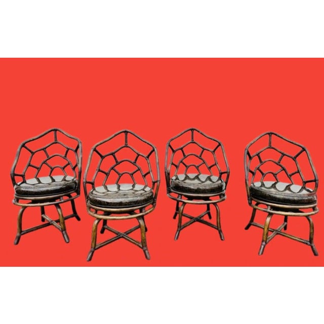 Mid 20th Century 1950s Tommi Parzinger and Henry Olko for Willow and Reed Dining Chairs Labeled - Set of 2 For Sale - Image 5 of 9