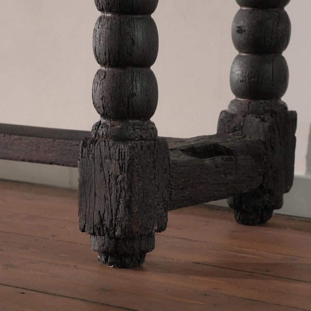 Black Console Table with Shou Sugi Ban Finish, 1960s For Sale - Image 8 of 11