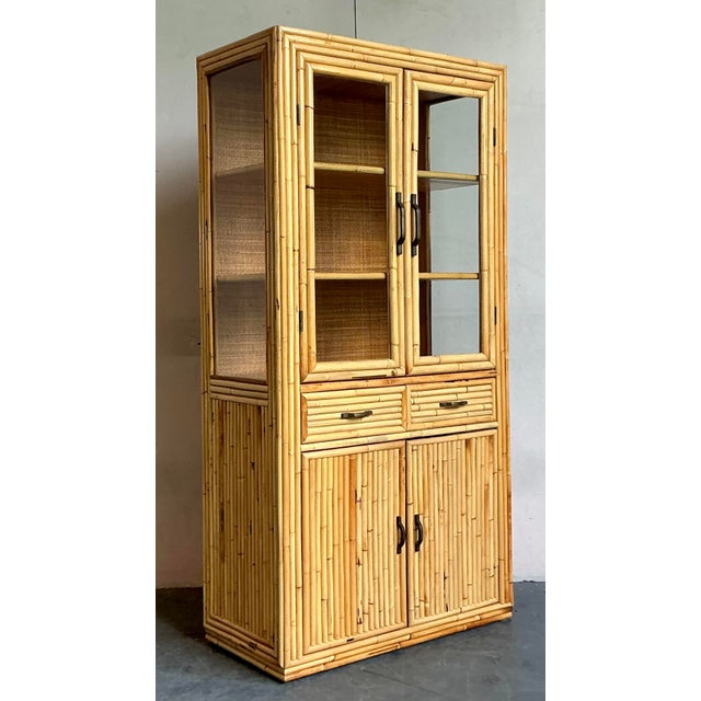 Vintage Boho 5 Strand Bamboo Cabinet For Sale In West Palm - Image 6 of 6