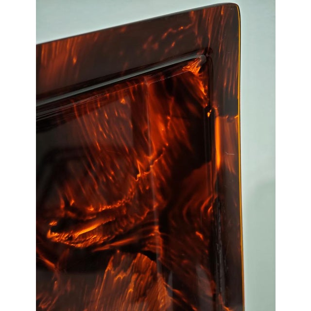 Mid-Century Modern Tortoiseshell Acrylic Glass Serving Tray from Christian Dior, Italy, 1970s For Sale - Image 15 of 17