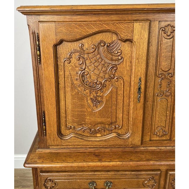 Vintage Louis XIV French Oak Sideboard For Sale - Image 6 of 14