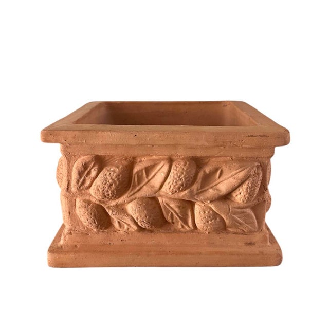 Traditional Italian Terracotta Square Citrus Lemon Garden Box Planter / Pot / Vessel, Impruneta For Sale - Image 3 of 10