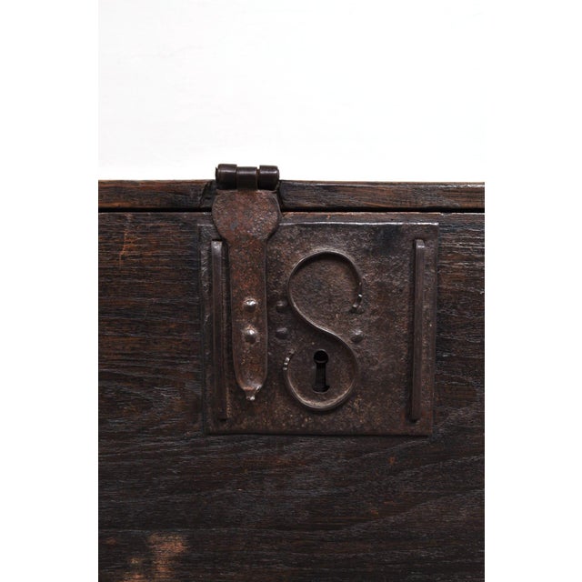Brown Antique Oak Chest, 1780s For Sale - Image 8 of 13