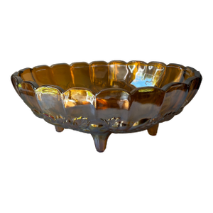 Vintage Indiana Glass "Harvest" Pattern Carnival Glass Bowl.
