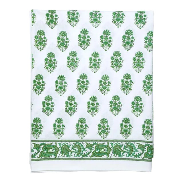 Riya Twin-XL Bed Green Flat Sheet For Sale