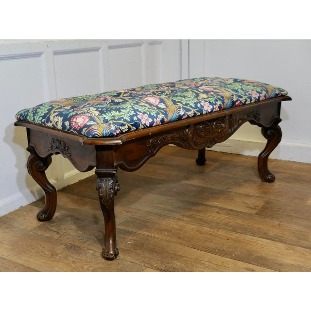 Window Stool in Navy Liberty William Morris Velvet For Sale - Image 9 of 10