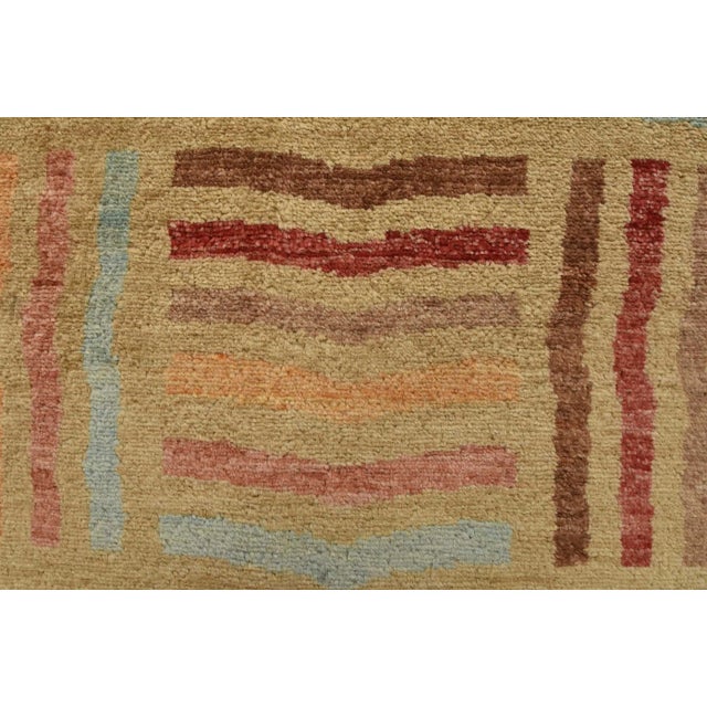 Gabbeh Rug 5’8” X 8’4” Beige Wool Contemporary Hand-Knotted Carpet For Sale - Image 9 of 12