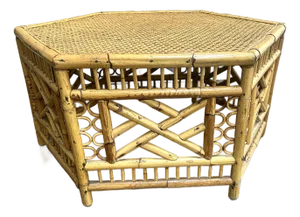 Brighton Pavilion Style Bamboo and Cane Hexagonal Coffee Table