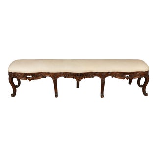 Early 19th Century Rococo Walnut Bench For Sale
