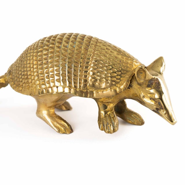 Vintage Solid Cast Brass Armadillo Figure For Sale - Image 12 of 17