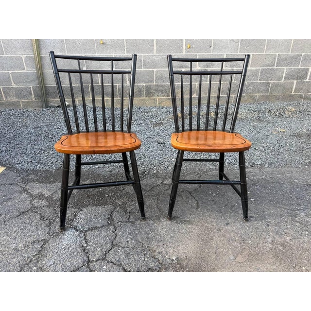 Late 20th Century Set of 4 Attributed toHitchcock Birdcage Dining Side Chairs For Sale - Image 10 of 17