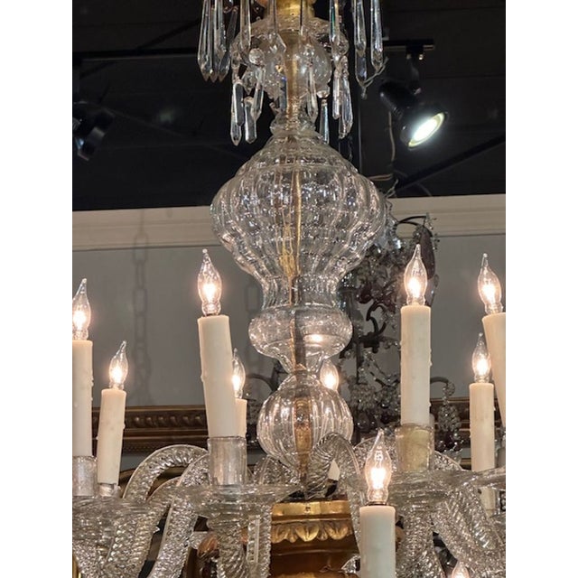 19th Century 19th Century Venetian Twist Glass Arm and Giltwood Chandelier For Sale - Image 5 of 14